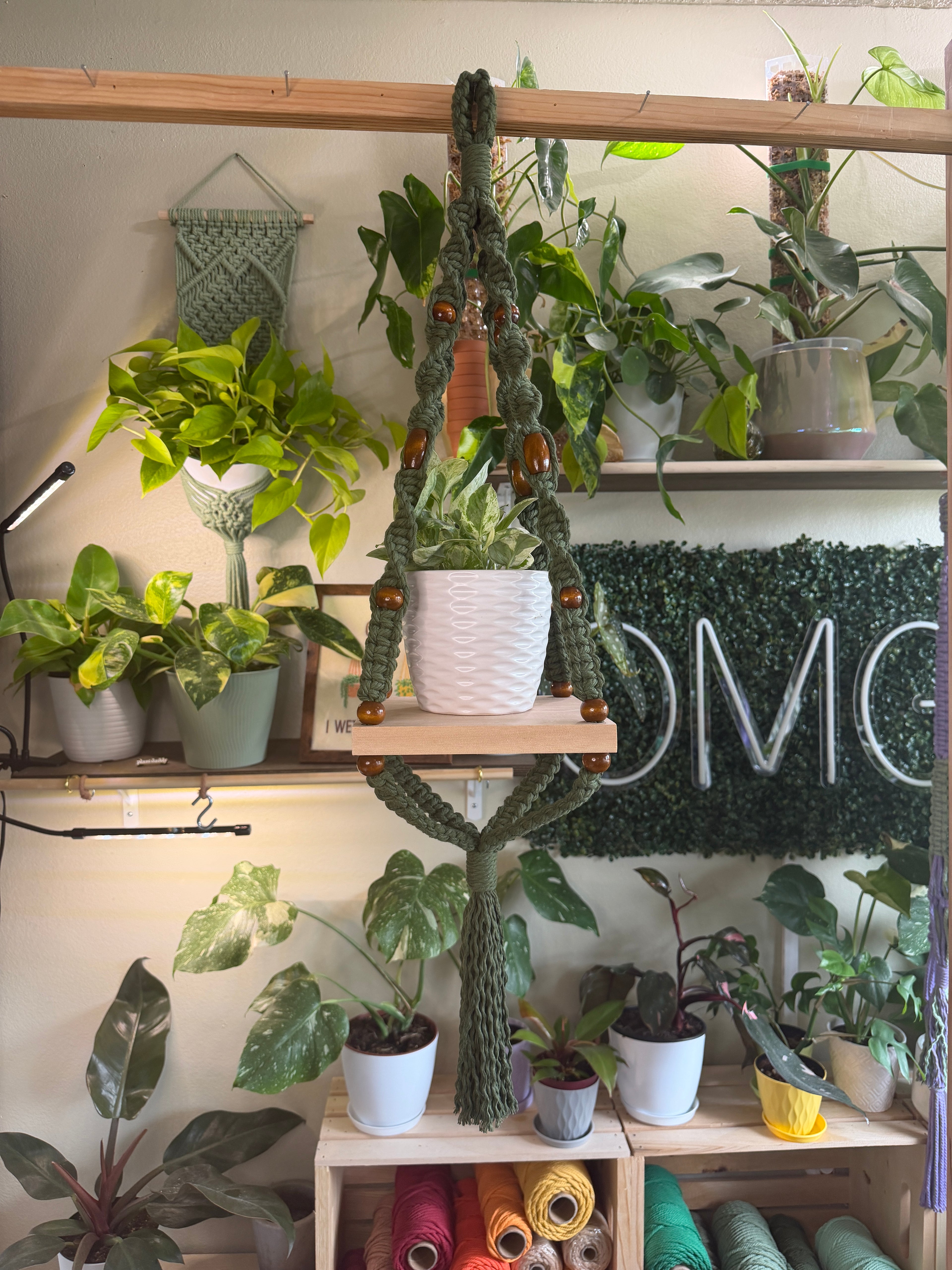 Macrame Shelf Ceiling Hanger