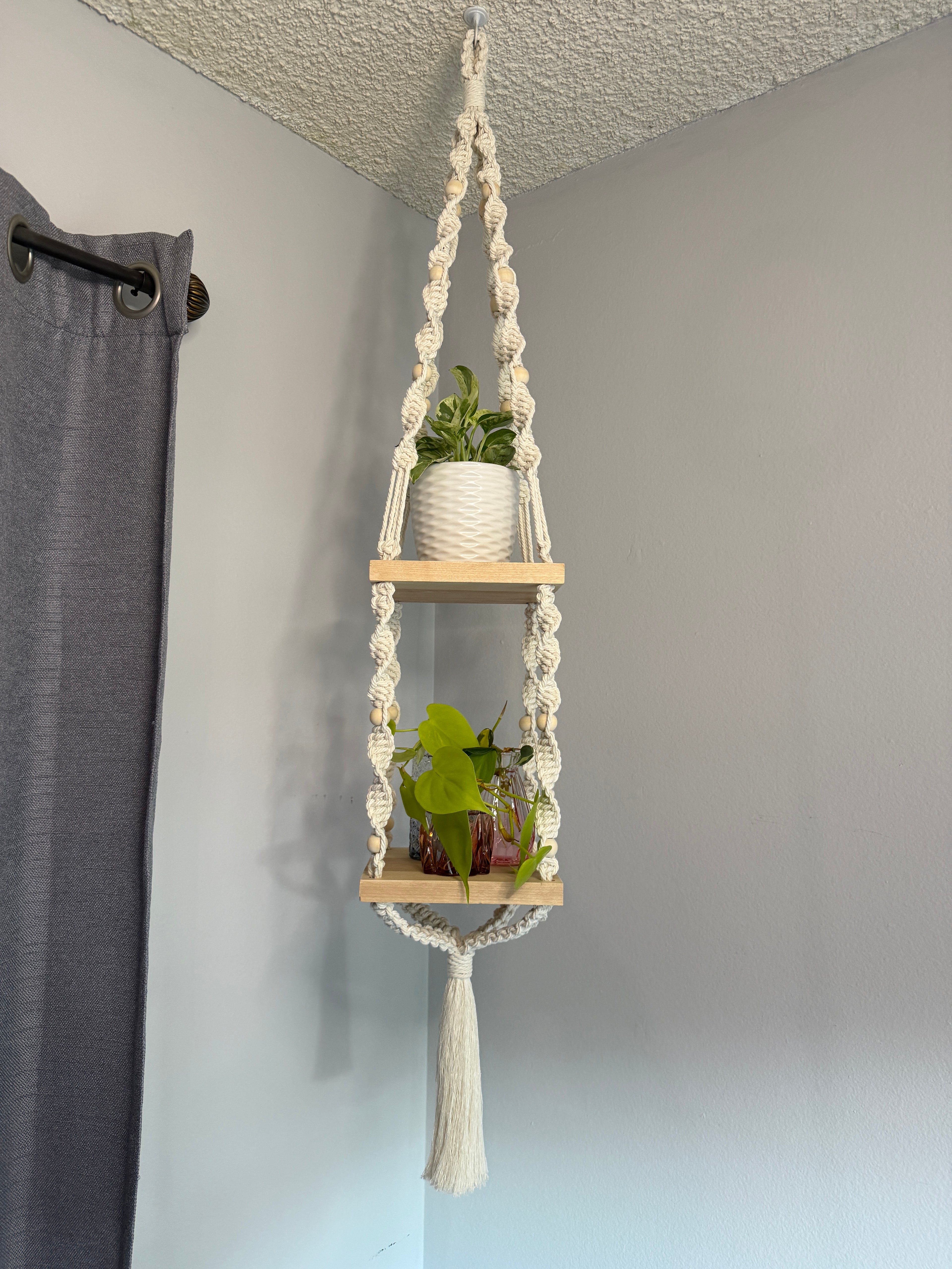 Macrame Shelf Ceiling Hanger