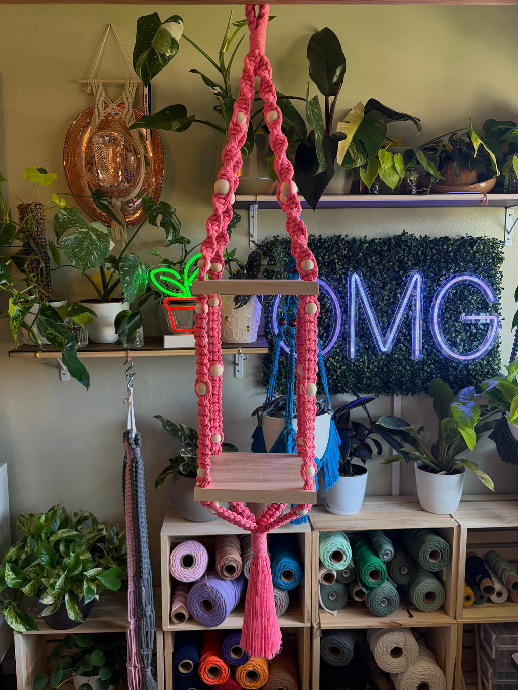 Macrame Shelf Ceiling Hanger
