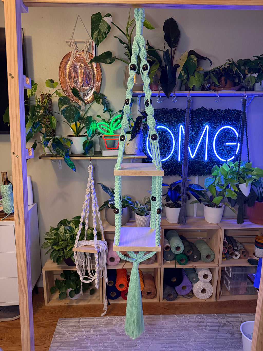 Macrame Shelf Ceiling Hanger
