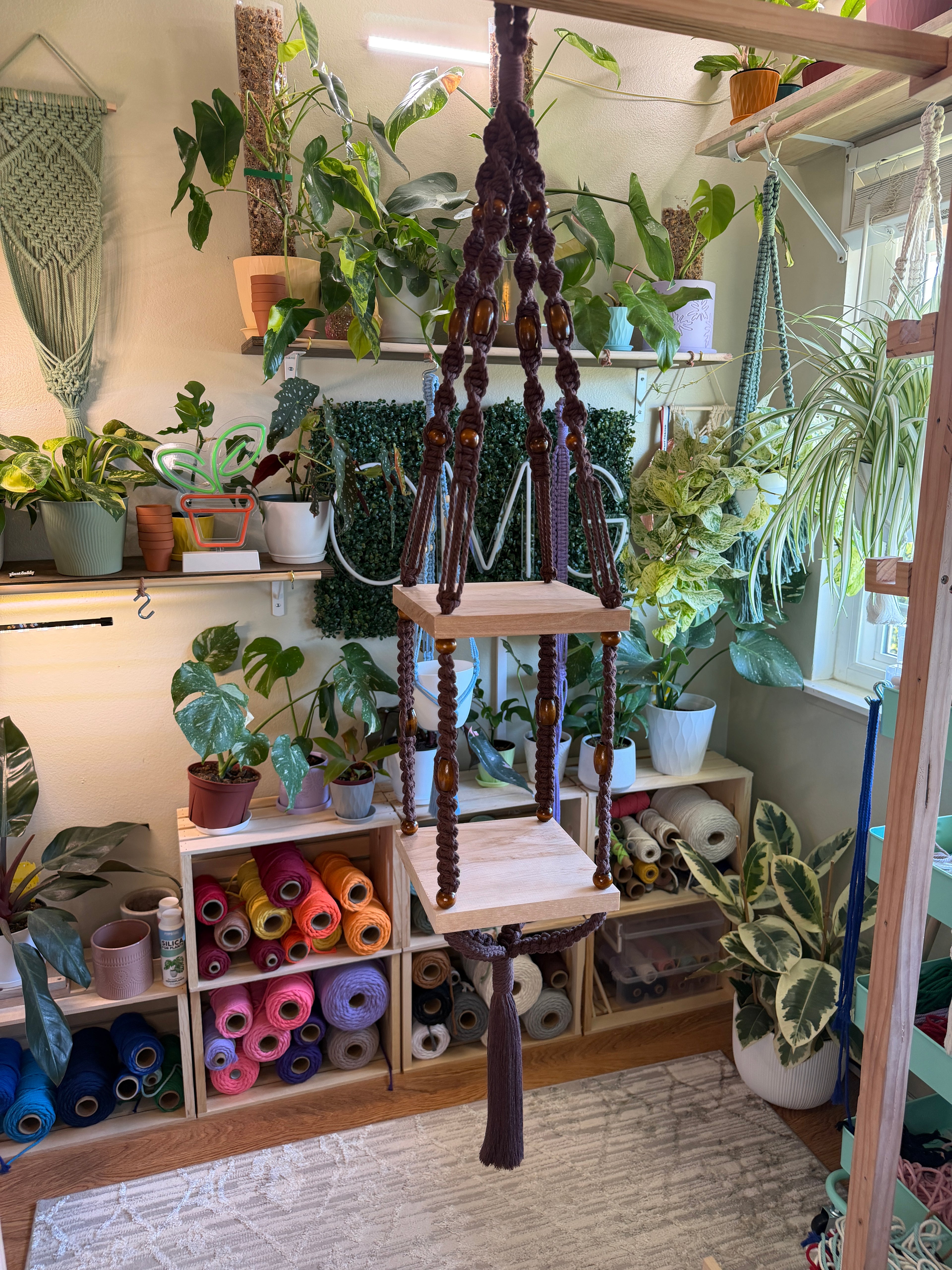 Macrame Shelf Ceiling Hanger